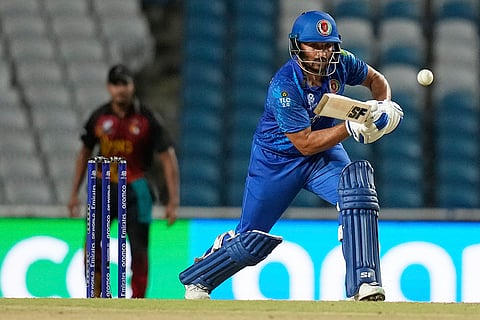 Gulbadin Naib bats against Papua New Guinea
